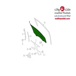 شیشه درب جلو راست میراژ