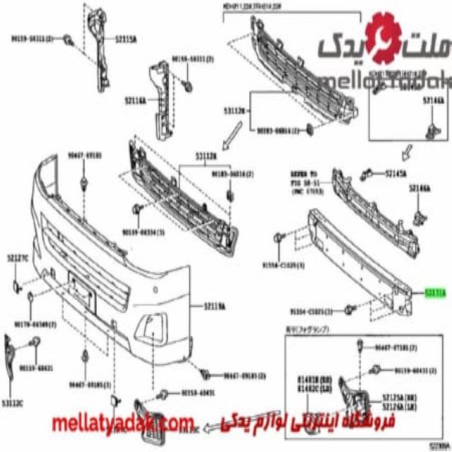 دیاق پشت سپر هایس استانداردروف 4 تویوتا هایس